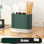 Cutlery Organizer Duo | Wall-Mountable Cutlery Holder | No Drilling | Draining Function | 16.5 × 8.5 × 12.5 cm