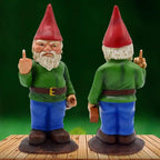 Funny Drunk Gnome Figurine with Middle Finger for Garden and Grass Field