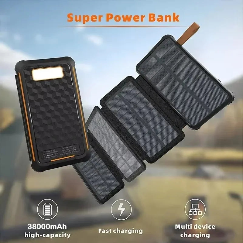 Solar-Powerbank SunCharge Fold | Foldable Solar Panel & USB Output | Waterproof & Outdoor Suitable | For Phone, Camping & Travel