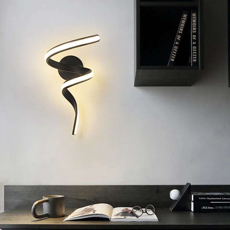 LED Wall Lamp NordLED Wall Light | Nordic Spiral Design | Modern & Energy Saving | For Bedroom, Corridor & Living Room Spiral Sconce Light For Stairs Bedroom Bedside Study Hallway Background Indoor Decor Wall Lighting Fixtures