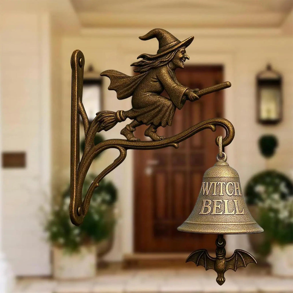 Witch Bell with Skull for Home and Garden