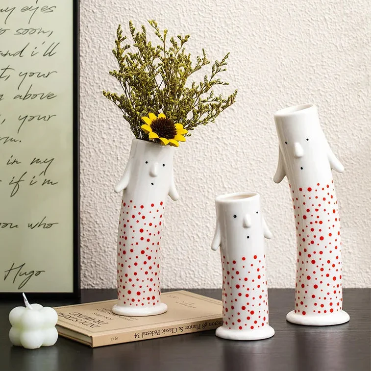 Lovely Cartoon Figures Ceramic Vase