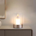 AuraFlame LED Candle | Gesture Control & Stepless Dimmable | USB Rechargeable | Warm Light 2400K | 8.5 × 8.5 × 13 cm