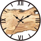 Silent wall clock made of acrylic and wood