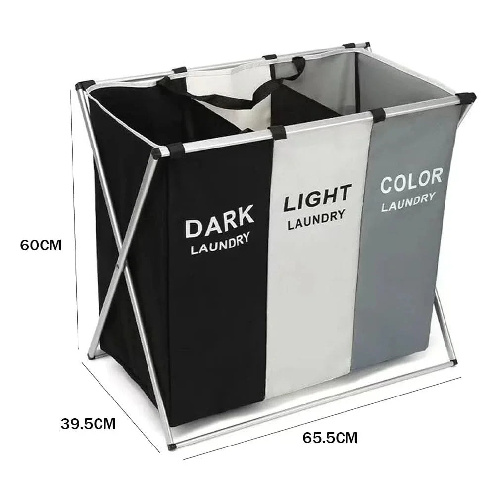 Practical laundry sorter with 3 compartments