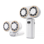 AerisCool Handheld Fan Double-Cooler | 5-Stage Cooling | Rechargeable & Digital Display