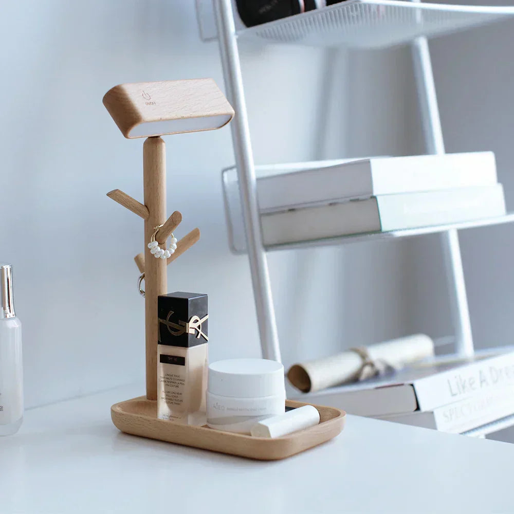 Elegant dimmable table lamp with storage