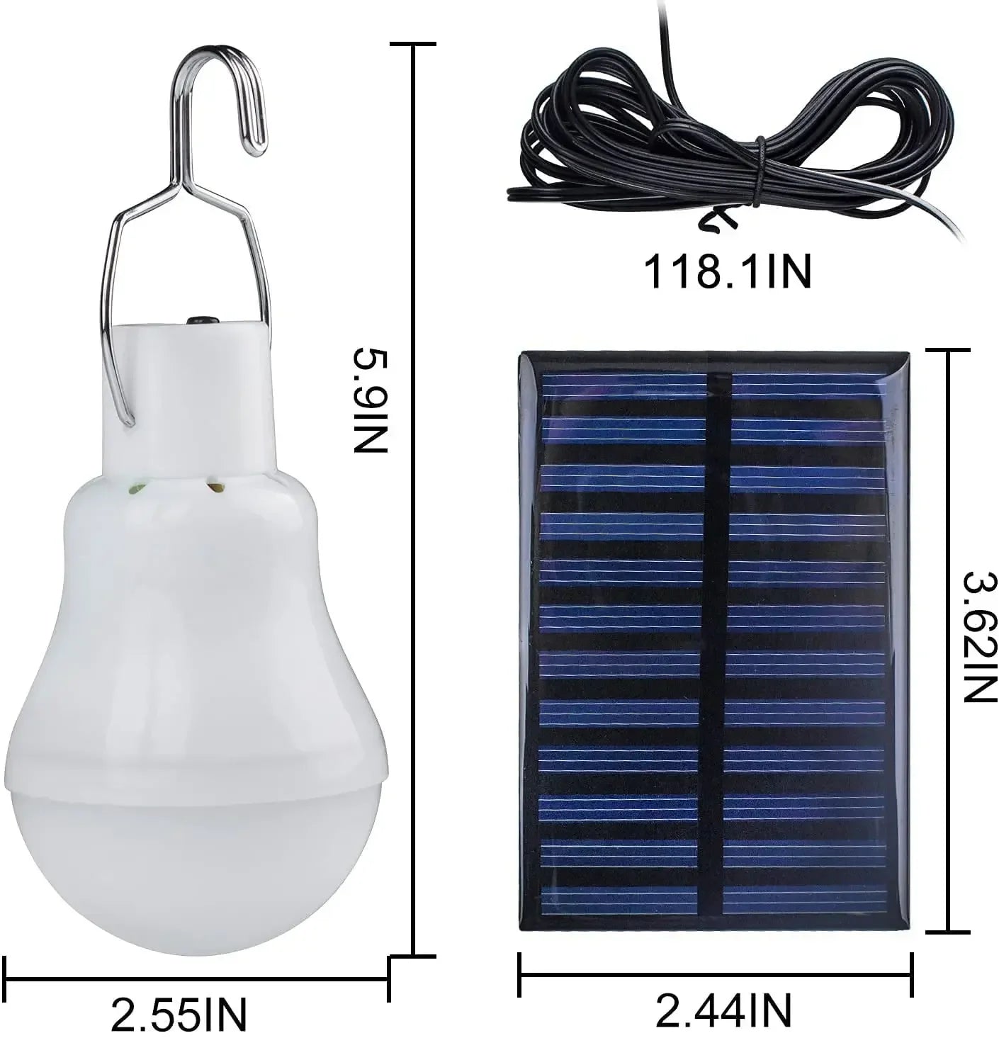 Solar lamp with solar panel – Energy-saving LED lamp for indoor and outdoor use