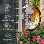 Lunafeya Solar Garden Light with Moon & Fairy | Crackle Glass Ball | IP55 Waterproof | Romantic Decor for Path & Bed