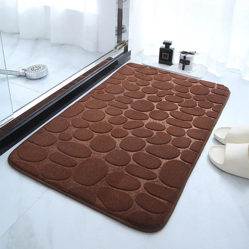 Non-slip Bath Mat made of Memory Foam with Pebble Relief