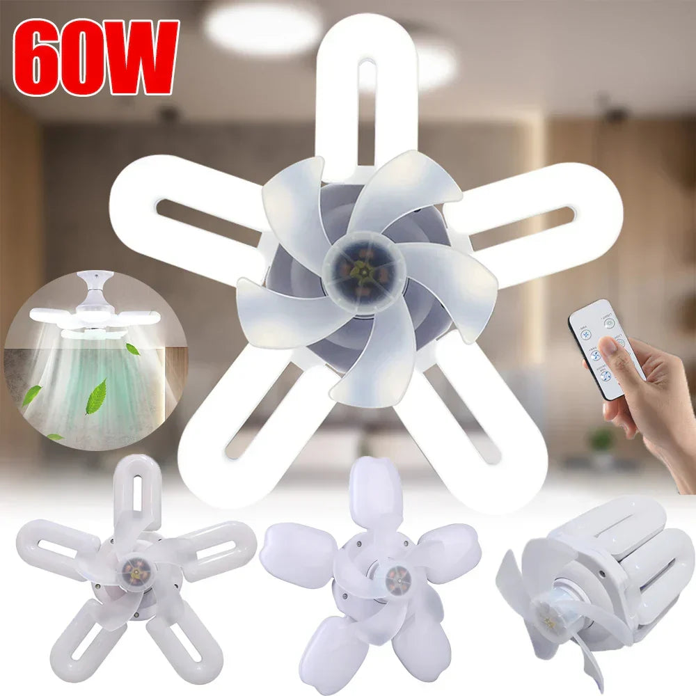 Silent Adjustable Remote Control Ceiling Foldable Fan Lamp