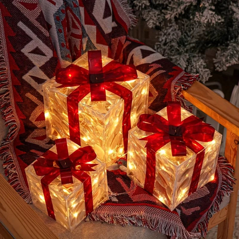 Indoor Light-Up Presents (Set of 3)