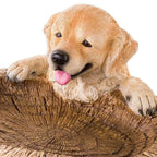 Golden Retriever Puppy Bird Bath Garden Statue