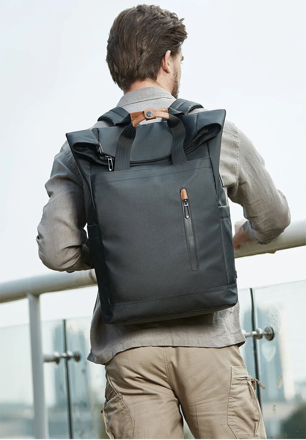 Multifunctional Men's Backpack KnightShield | USB Port, Expandable, Waterproof, Anti-Theft