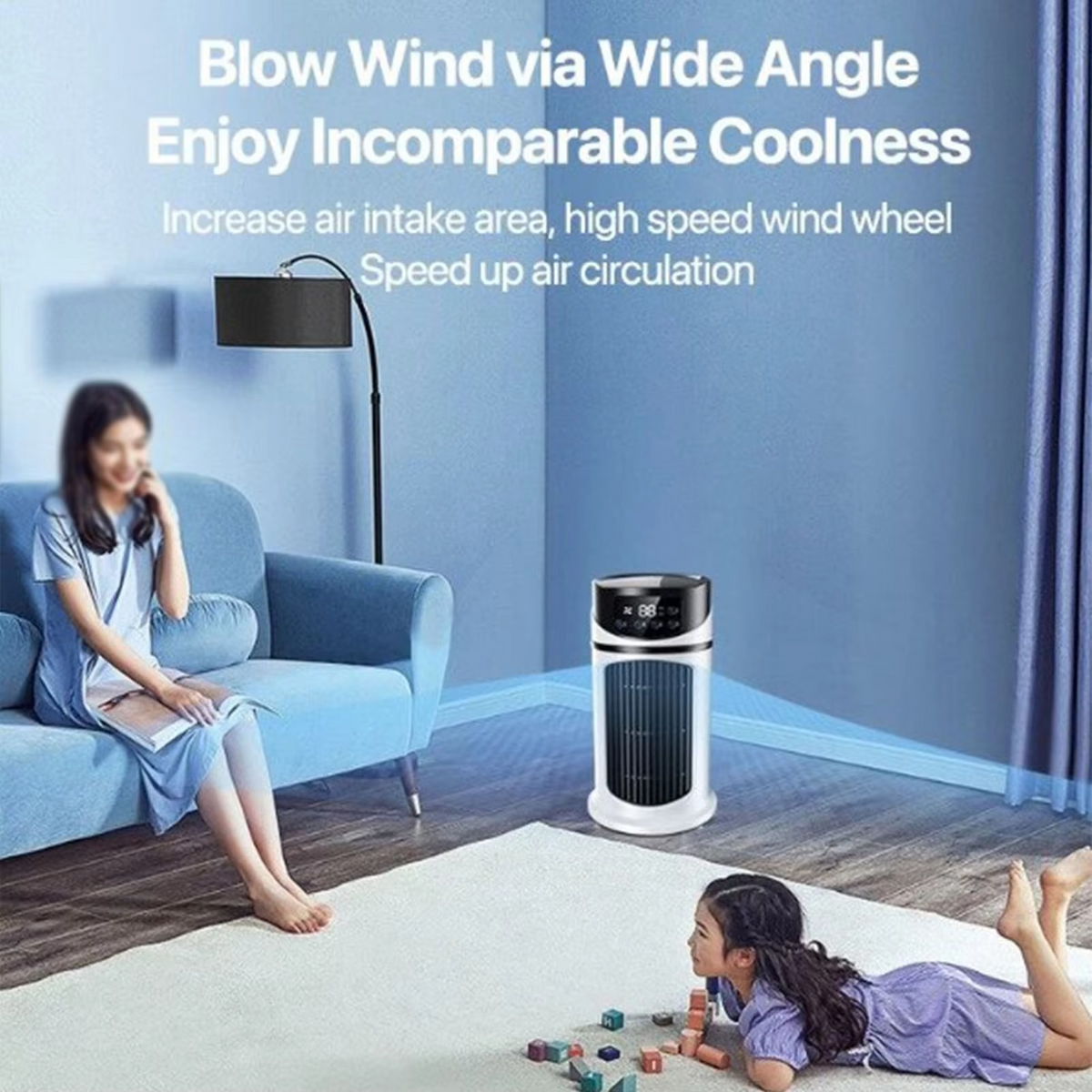 Portable Air Cooler Fan with Humidifier & Dust Filter – USB Powered Mini AC for Home & Office