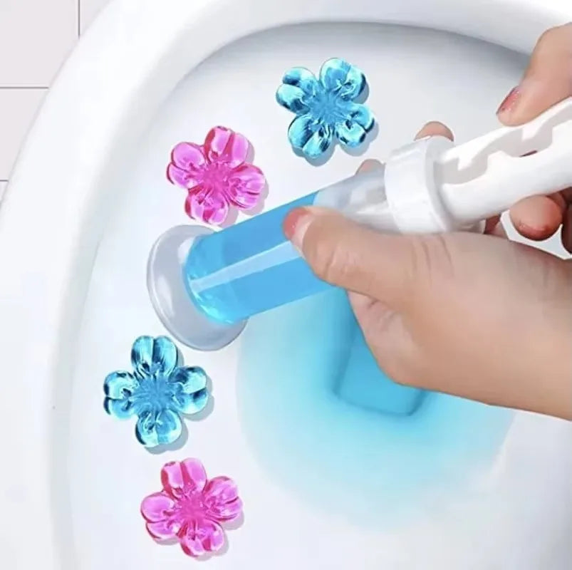 BloomFresh WC-Gel Flowers | Fragrance Gel for Toilet & Urinal | Cleansing, Antibacterial & Decorative | 12 Flowers per Stick