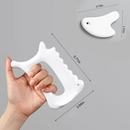 White Ceramic Guasha Scraping Board for Full Body Massage and Lymphatic Drainage