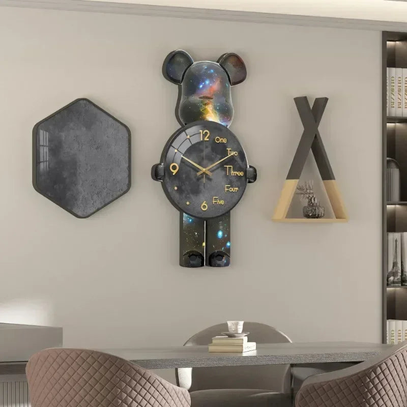 Glowing Star Bear LED Wall Clock