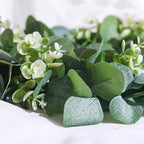 EverLeaf | Eucalyptus Wreath with Artificial Flowers | Handcrafted Decoration for Christmas, Wedding & Home