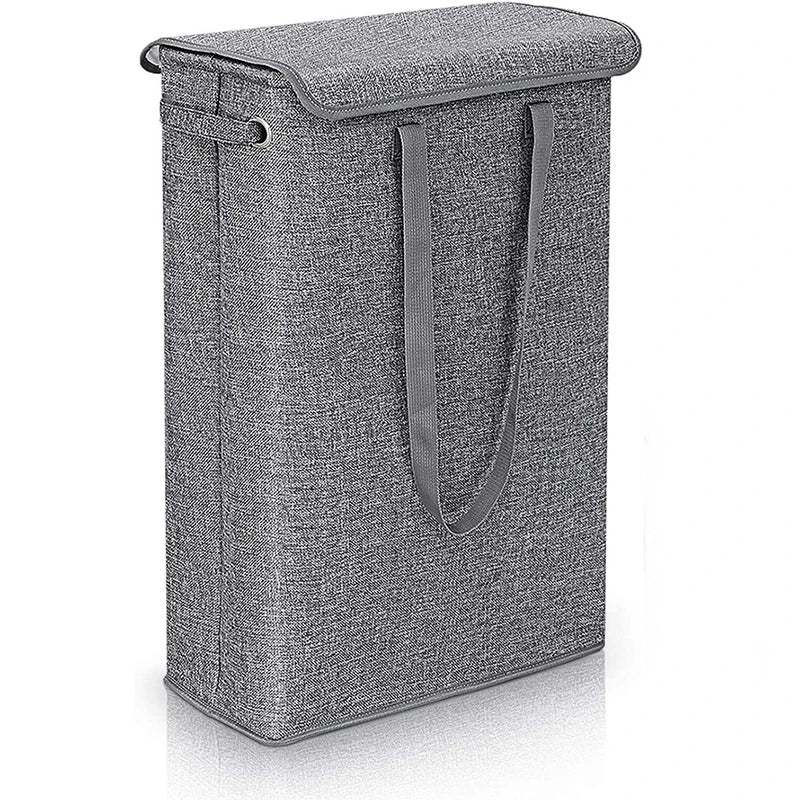 NarrowBin Laundry Basket | Narrow & 45L Volume | With Lid & Handles | For Bathroom & Hall