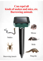 Solar-powered snake and pest deterrent – Ultrasonic device for the garden