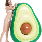 Inflatable Avocado Pool Float with Detachable Ball