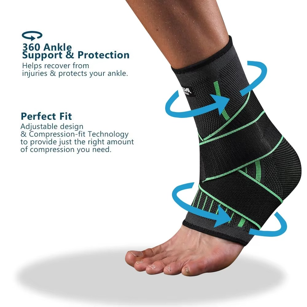 Adjustable Compression Ankle Support Brace for Sports and Workout