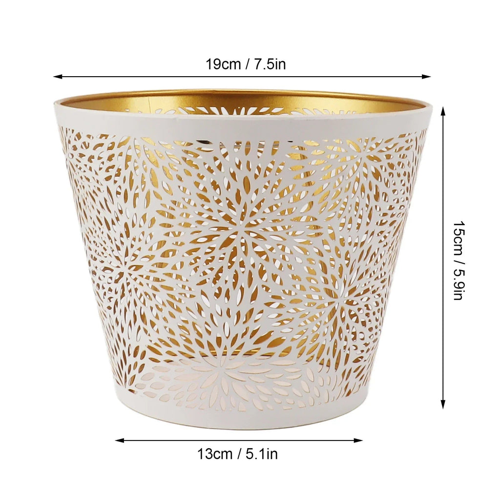 Metal lampshade with gold pattern
