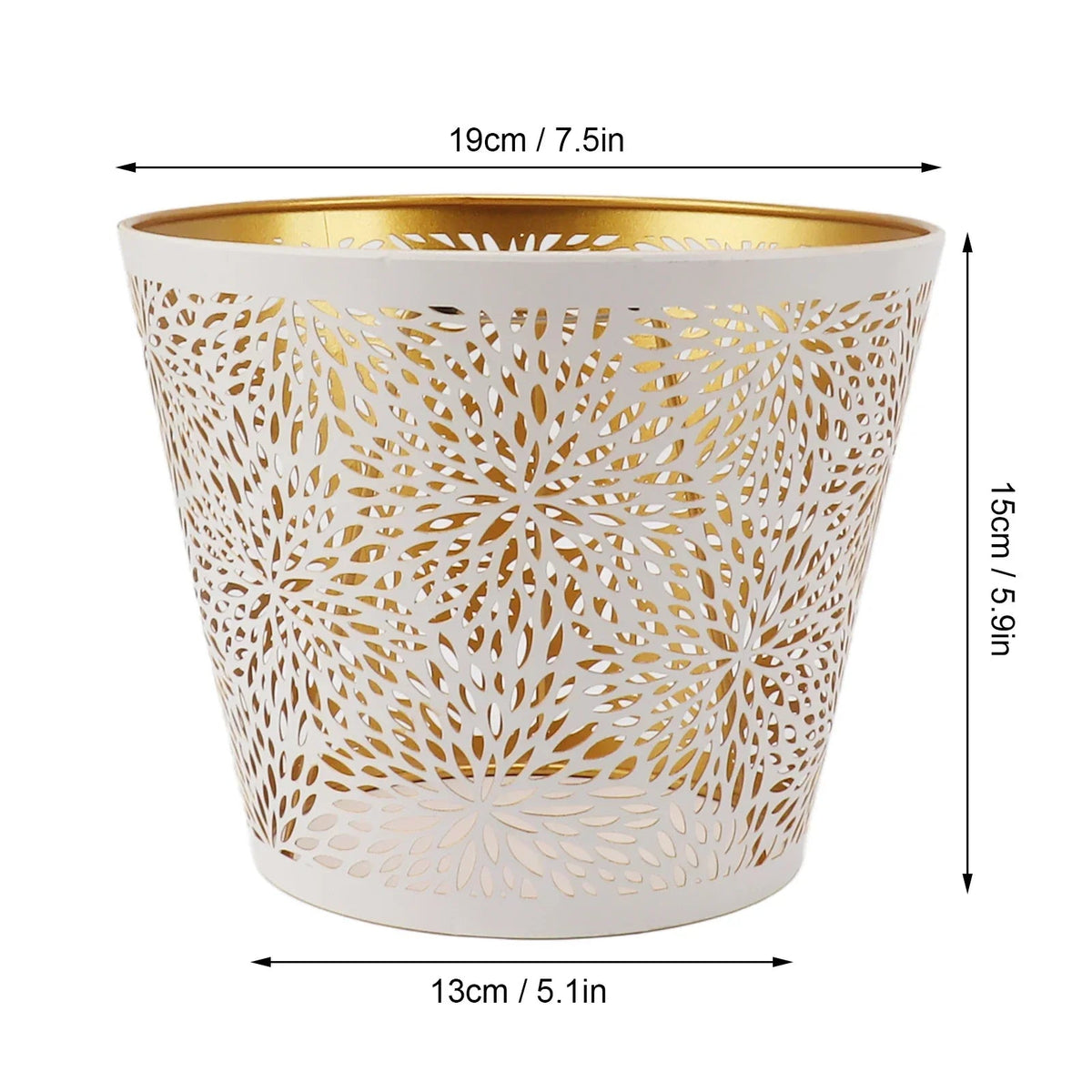 Metal lampshade with gold pattern