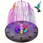 Solar Fountain LumiFonte 3.5W | With RGB LED & 6 Nozzles | 1500 mAh Battery & Filter System | For Birdbath, Pond & Garden