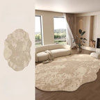 Irregular Plush Rug Light Luxury Washable for Bedroom and Living Room
