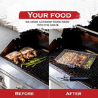 BBQGrid | Portable grill grid with handle | Ideal for fish, vegetables & shrimp | Stainless steel
