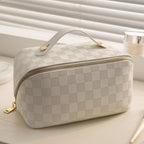 Luxury Checkered Make-up Cosmetic Bag