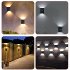Waterproof LED Solar Wall Light: Up and down light for balcony, garden, street and landscape