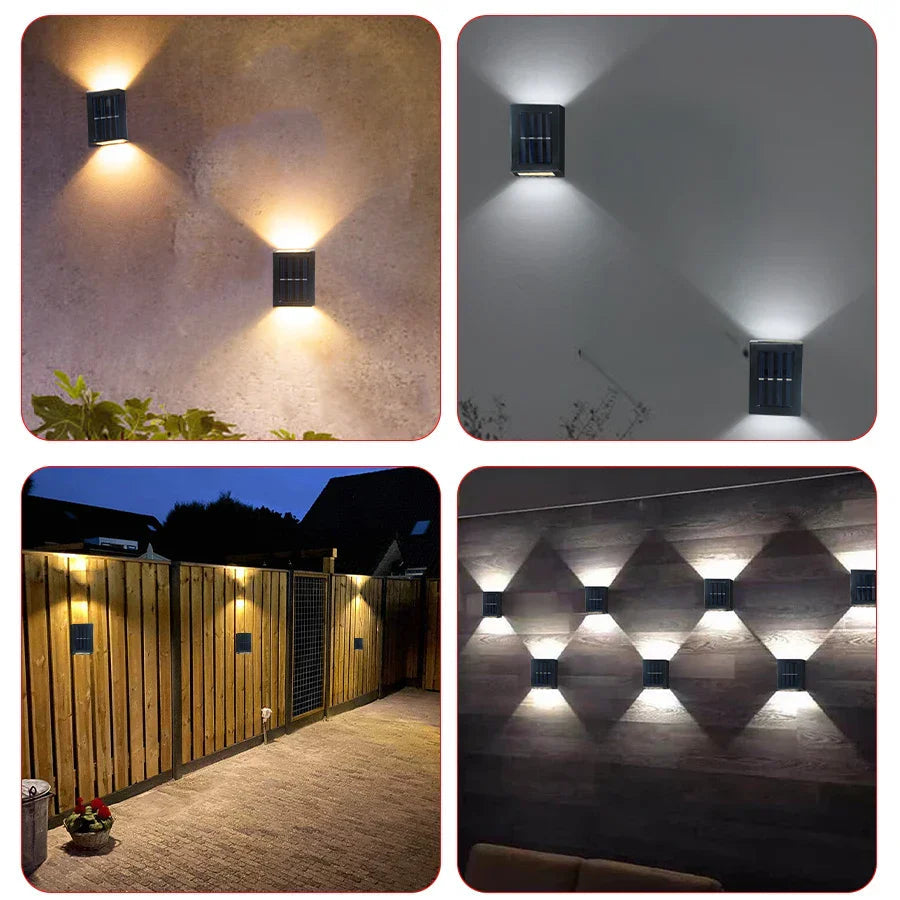 Waterproof LED Solar Wall Light: Up and down light for balcony, garden, street and landscape