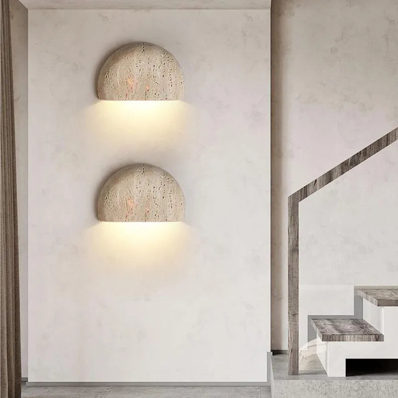 Wabi-Sabi Stone Retro Wall Lamp Living Room Hallway Bedroom