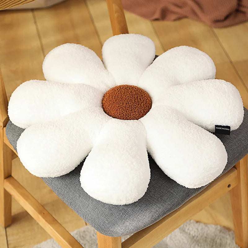 Boucle Plush Flower Cushion