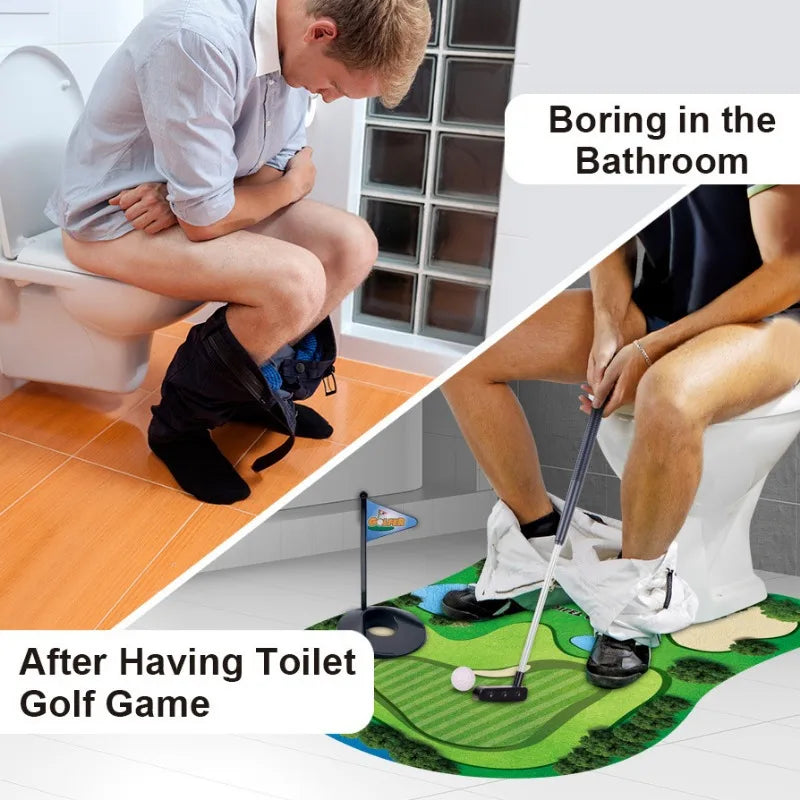 Toilet Golf Set | Funny Mini Golf Game for the Bathroom | Perfect Gift for Men | Golfinity