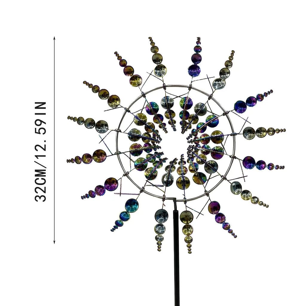 Unique Solar-Powered Kinetic Metal Windmill Spinner - Magical Wind Collectors for Patio, Garden, Lawn Outdoor Decoration