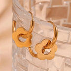 Dainty Floral Huggie Hoop Earrings