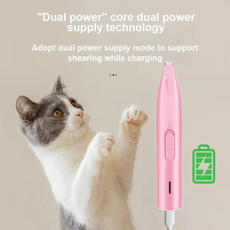 Groomily Pet Clipper with LED Light | Stainless Steel Precision Head | For Face, Legs, and Ears | Quiet and Handy