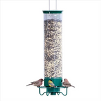 Metal Window Bird Feeder with Weight-Activated Rotating Perch and Seed Capacity