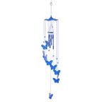 Klangverve Wind Chime "Air Kiss" | Romantic Sound Games with Butterfly & Bell | 55 cm Metal Decor for Garden, Balcony & Window