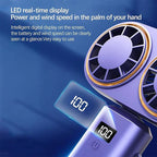 AerisCool Handheld Fan Double-Cooler | 5-Stage Cooling | Rechargeable & Digital Display