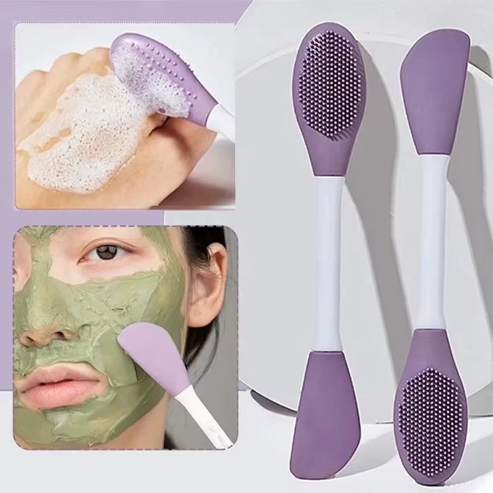 Double Head Silicone Face Mask Brush and Facial Pore Cleaner