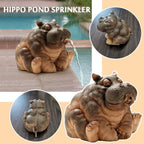 Playful Hippopotamus Garden Sprinkler Statue