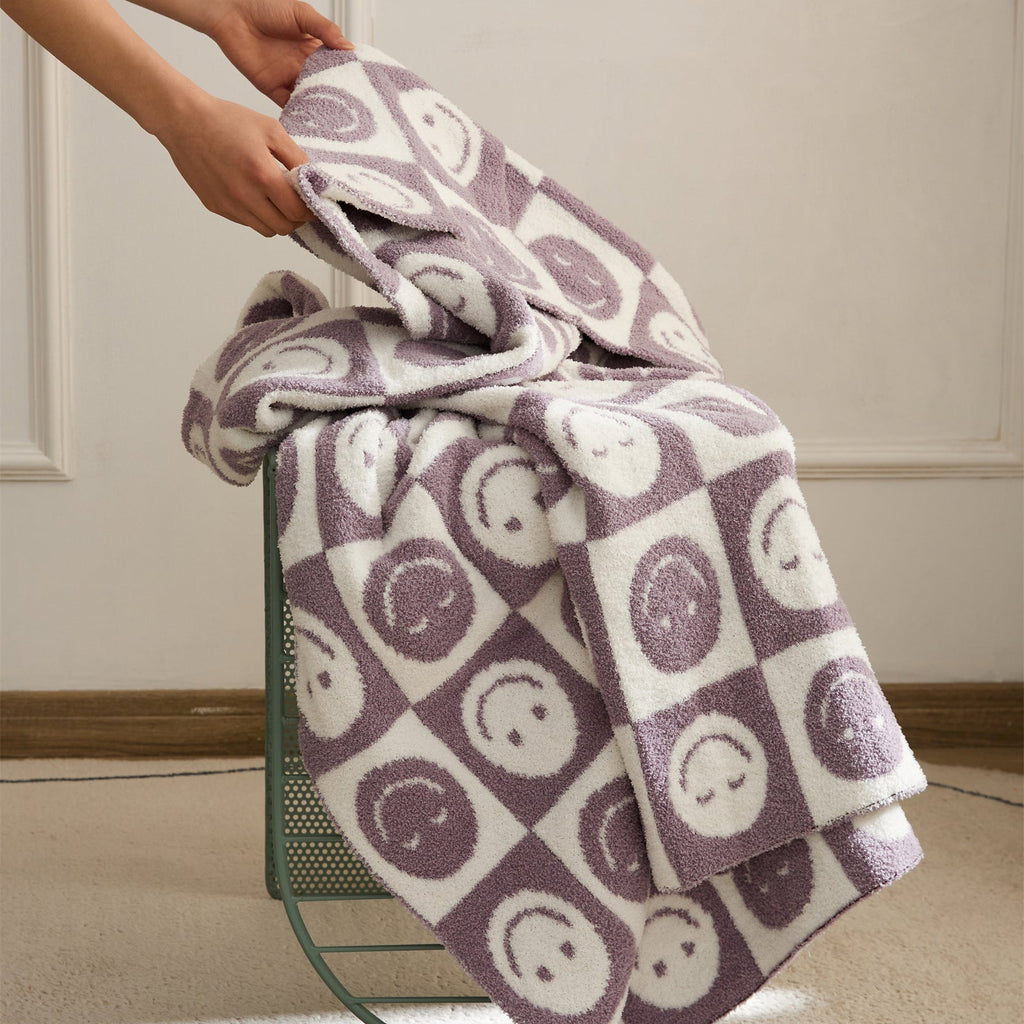 Smiley Checkered Blanket