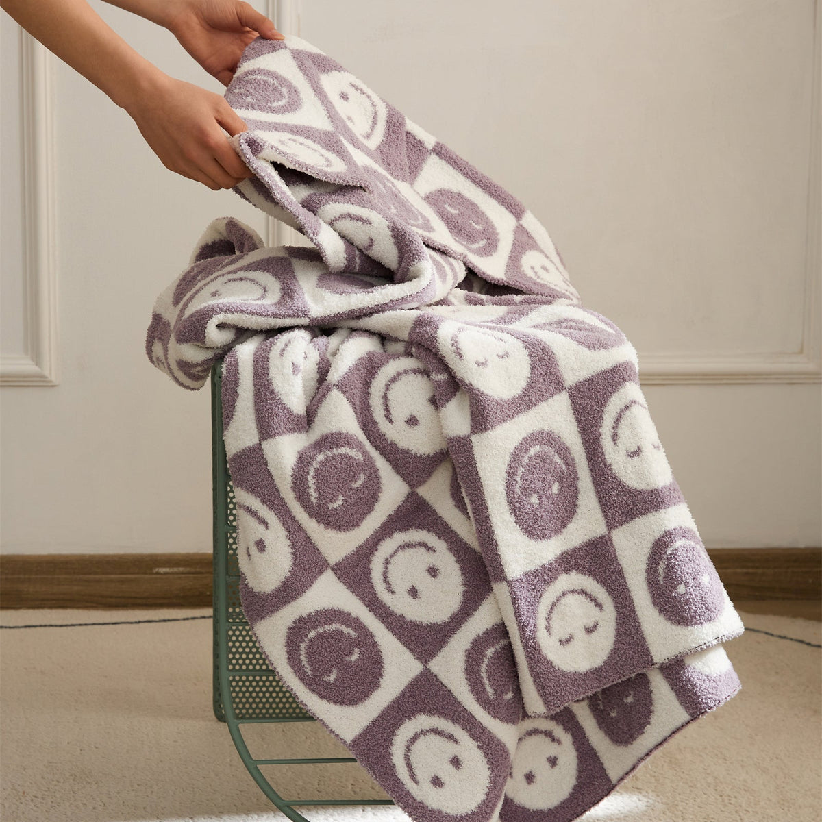 Smiley Checkered Blanket