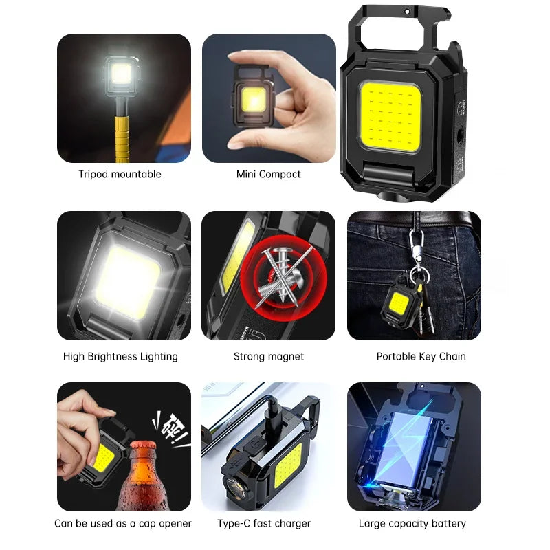 TorchKey Mini Flashlight | 1000 Lumen | Magnetic Base & USB-C | Keychain Format