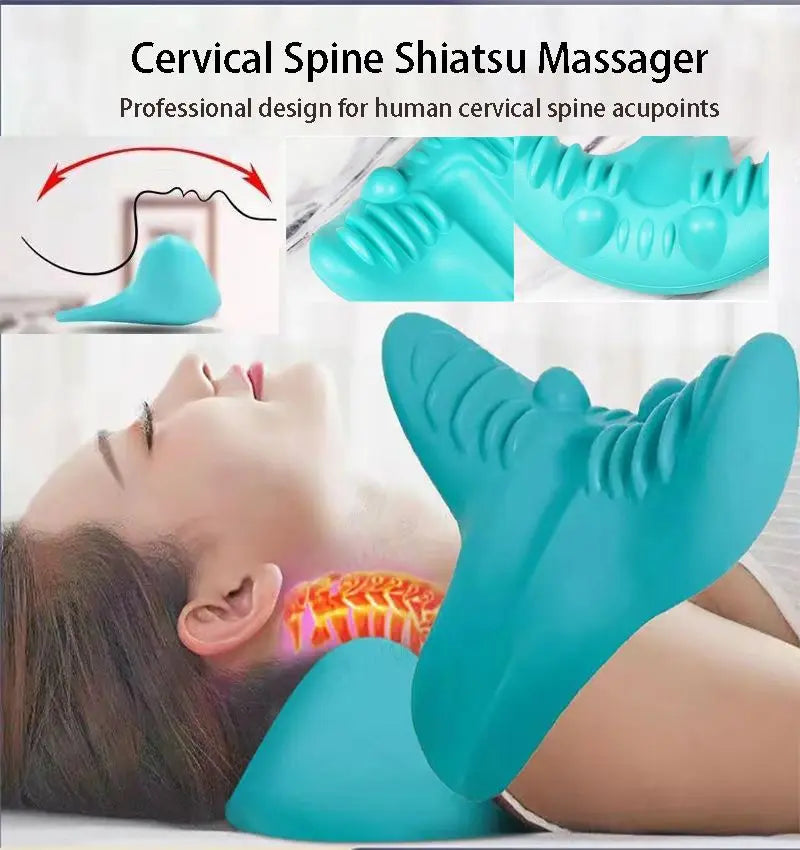 Neck & Shoulder Stretcher SpineLuma | Ergonomic Traction Pillow | Pain Relief & Posture Correction | PU Foam